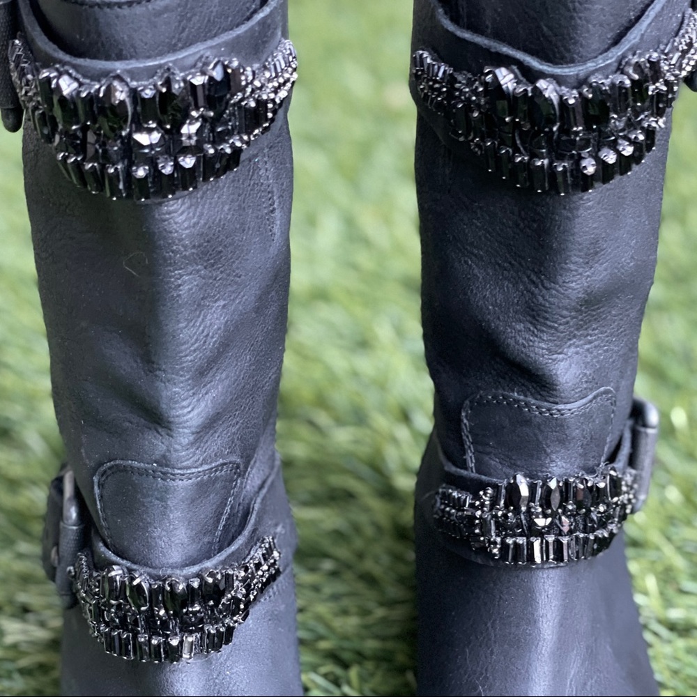 Vera Wang Lavendar jeweled moto boots 5.5M  (35.5 EU) - Picture 7 of 13